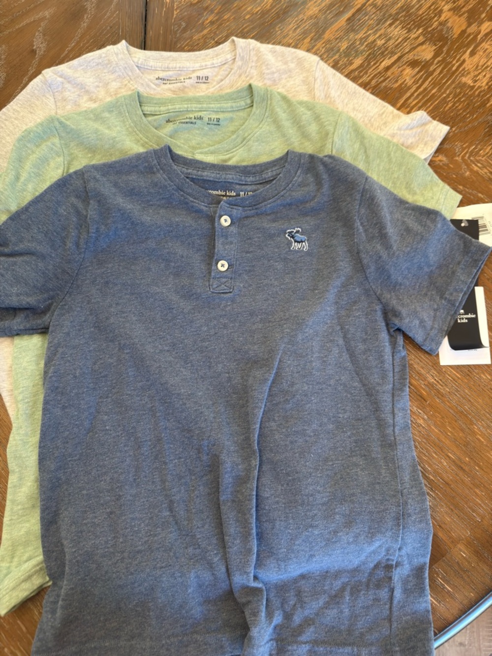 abercrombie kids Blue, Green & Gray Short Sleeve Henley Tee Set